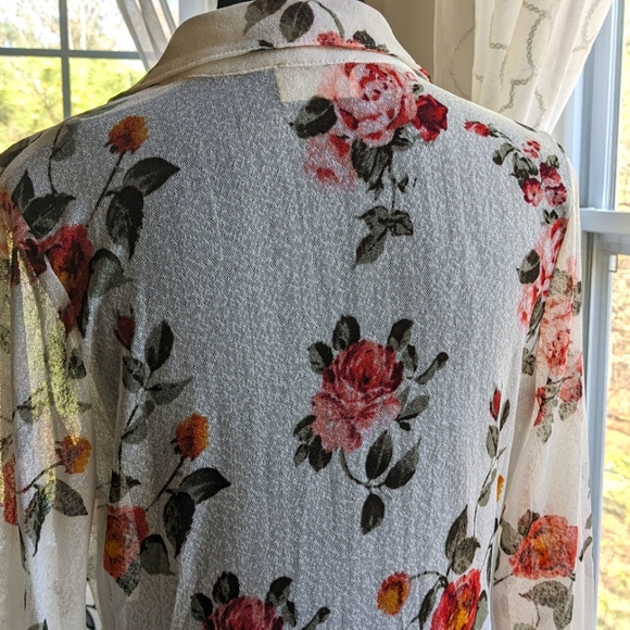 🔴SOLD🔴Vintage Chiffon Poet Sleeve Dressing Gown Size M - Picture 7 of 15